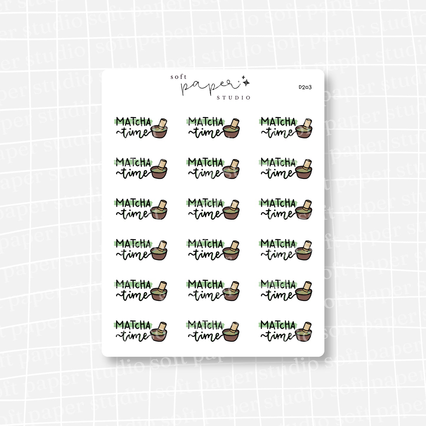 Matcha Green Tea Time Stickers