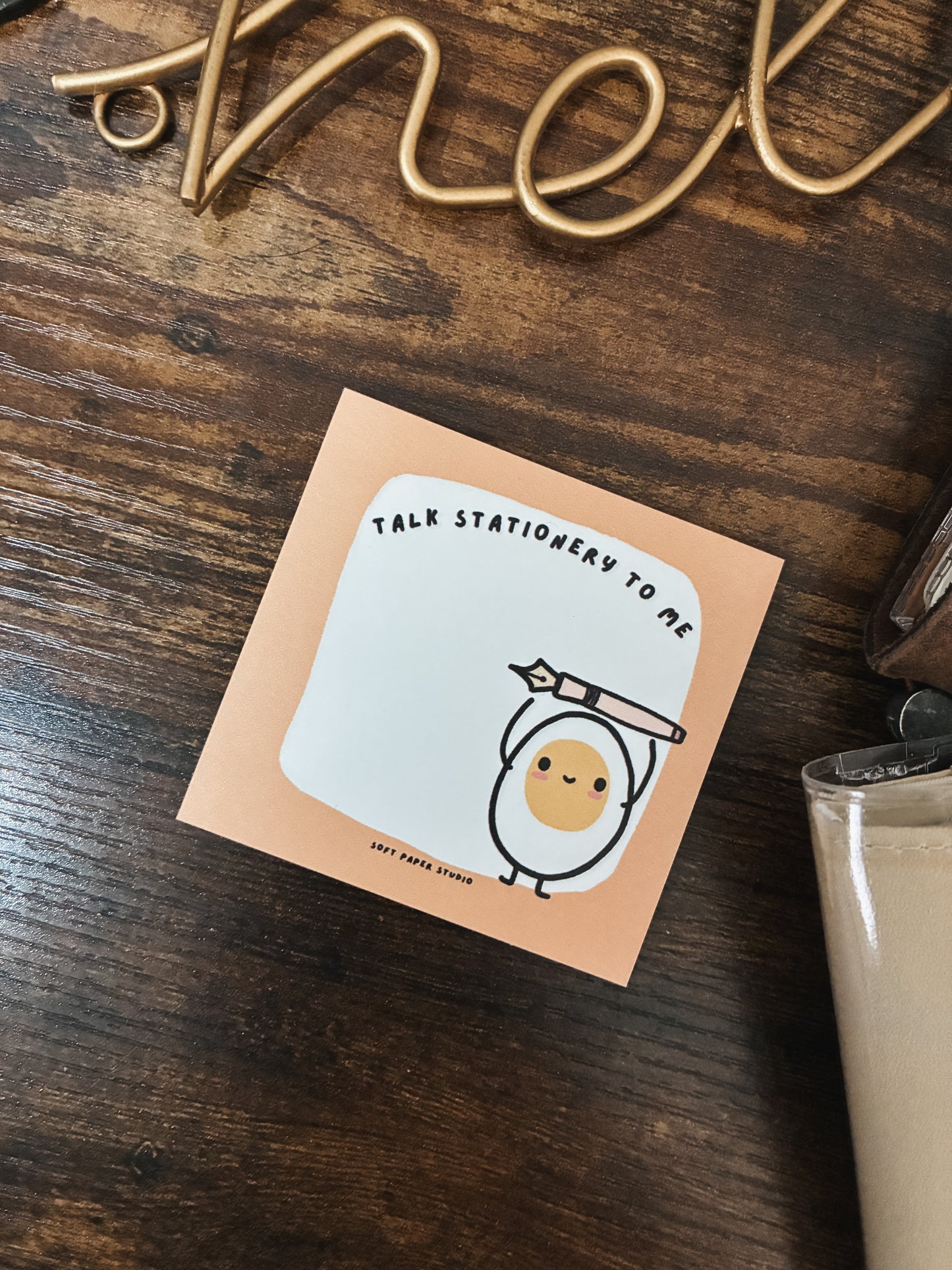 Benny the Egg: "Talk Stationery to Me" Sticky Note