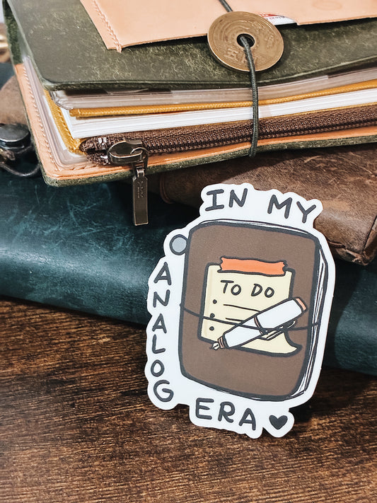 Waterproof VINYL DIECUT STICKER - In My Analog Era Travelers Notebook