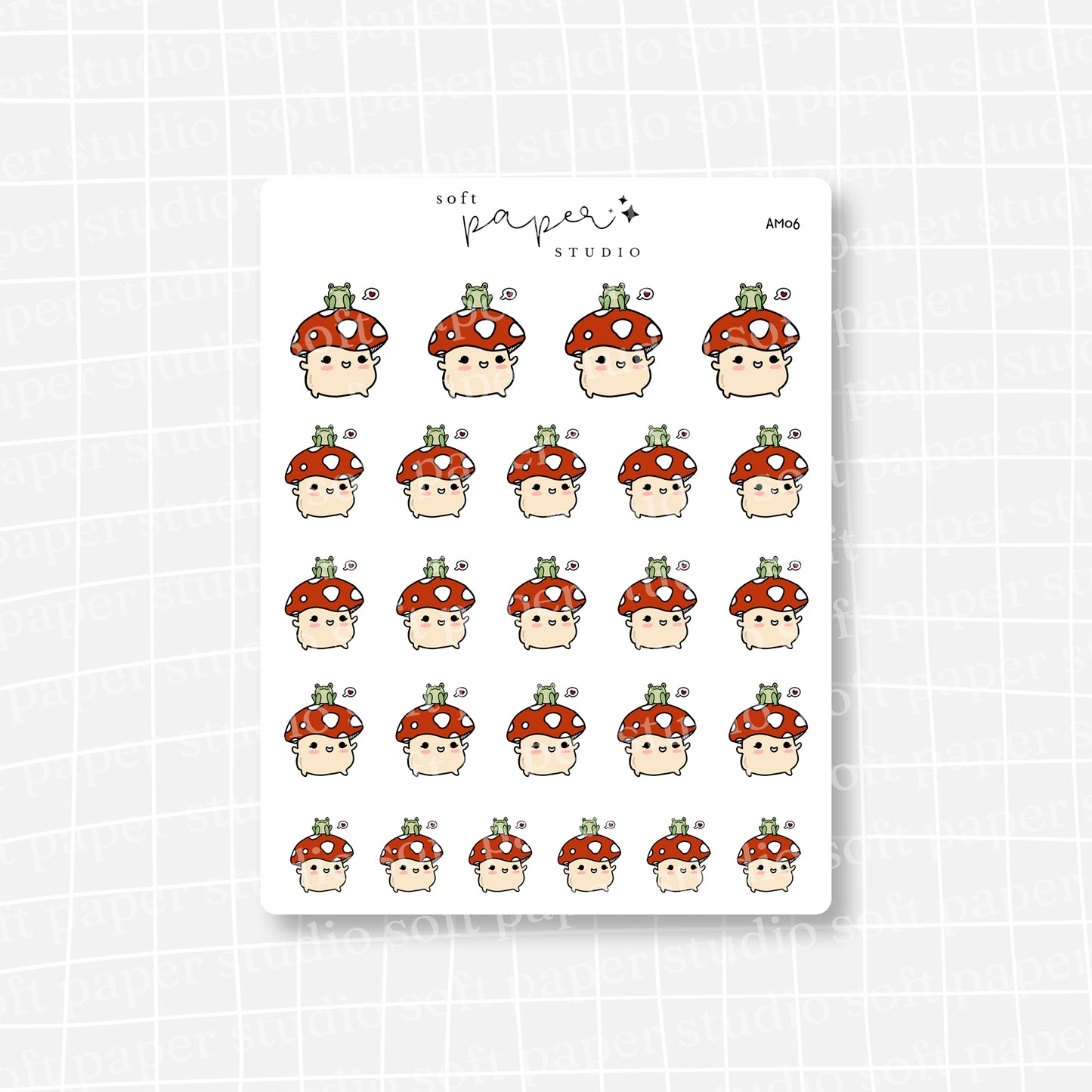 Amanita the Mushroom with Frog Friend Stickers