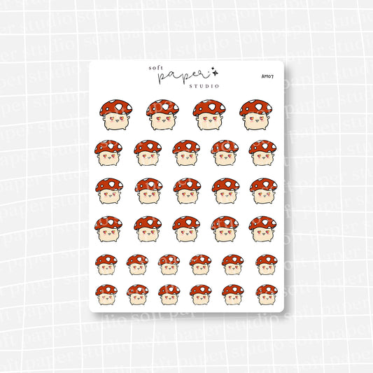Amanita the Mushroom Heart Eyes Love Emoti Stickers