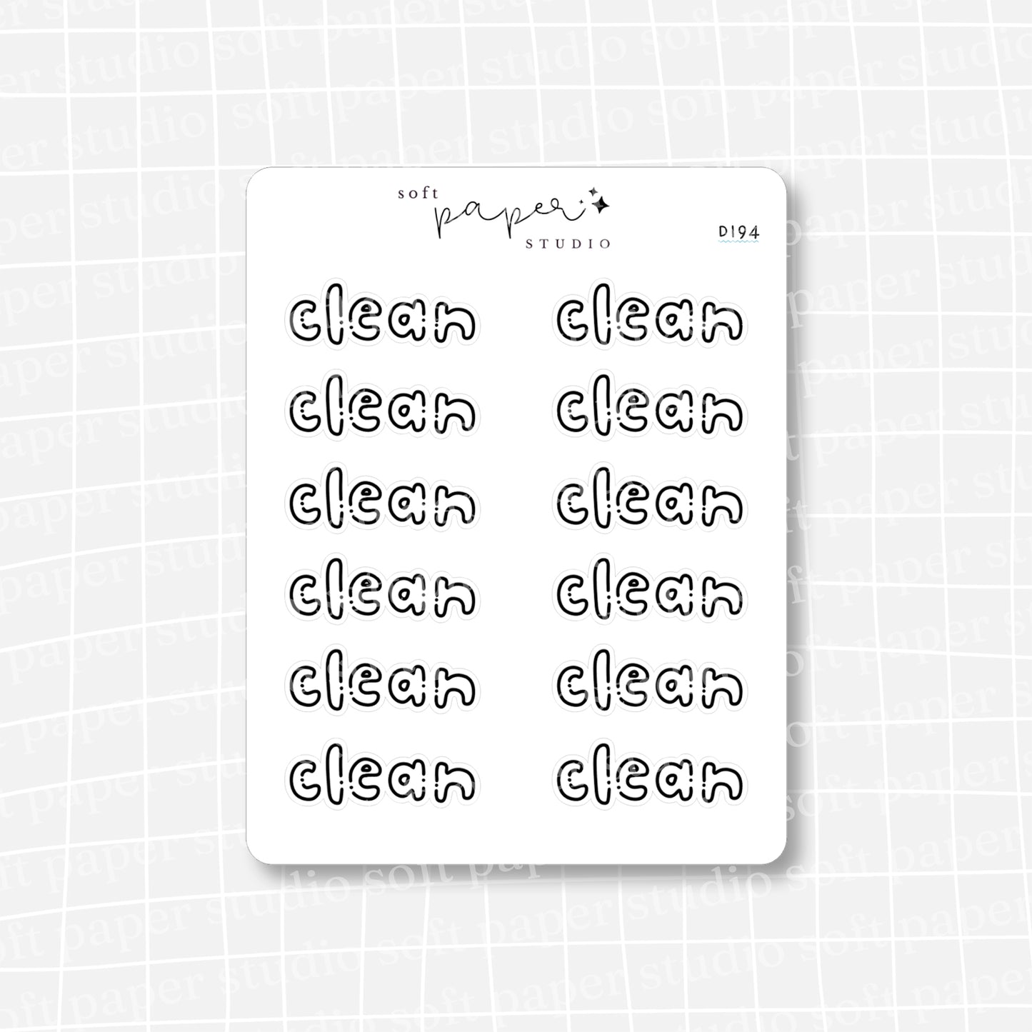 Clean Handwritten Bujo Block Bubble Letters Stickers