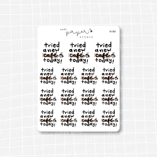 Tried a New Café Stickers