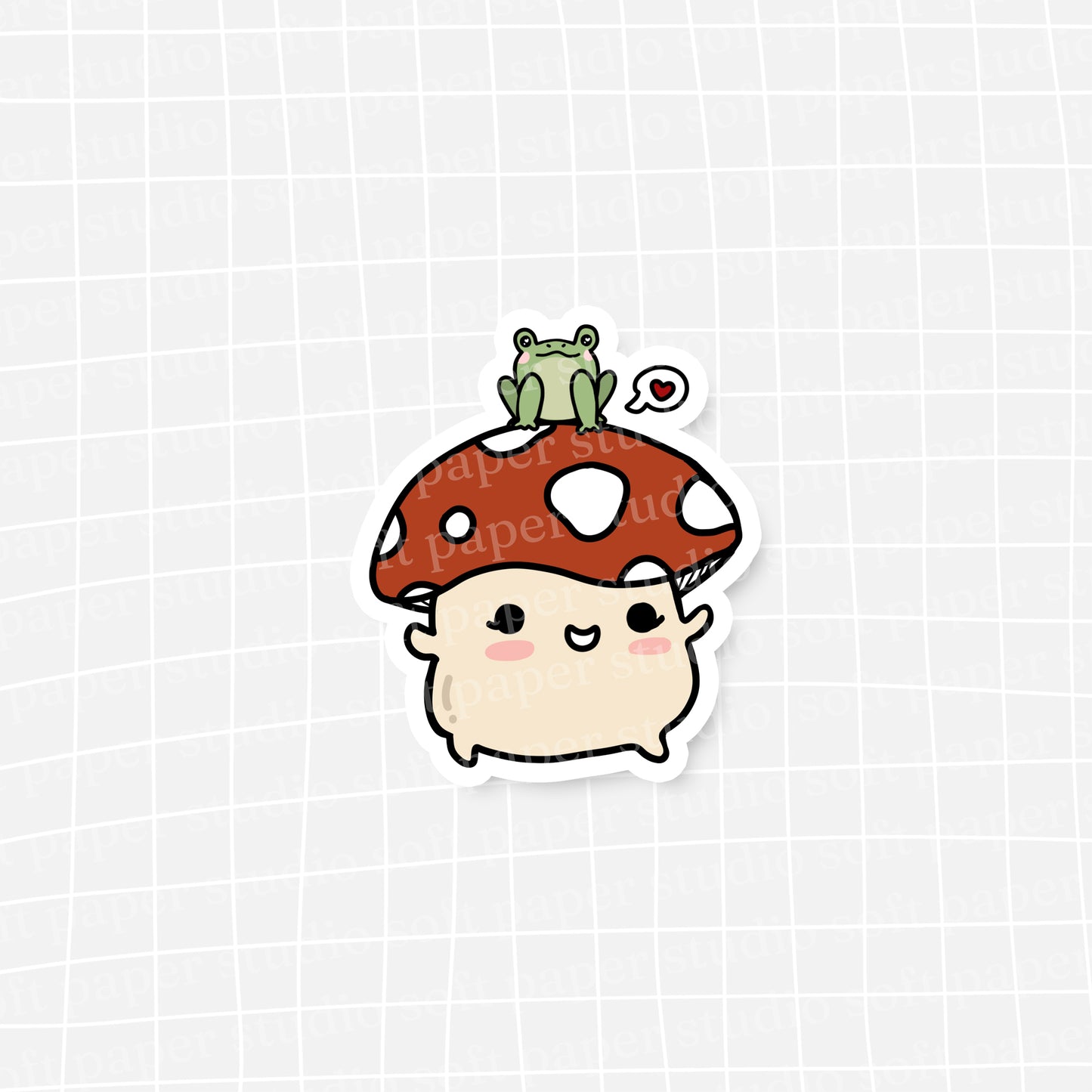 Diecut - Amanita the Mushroom and her Frog Friend