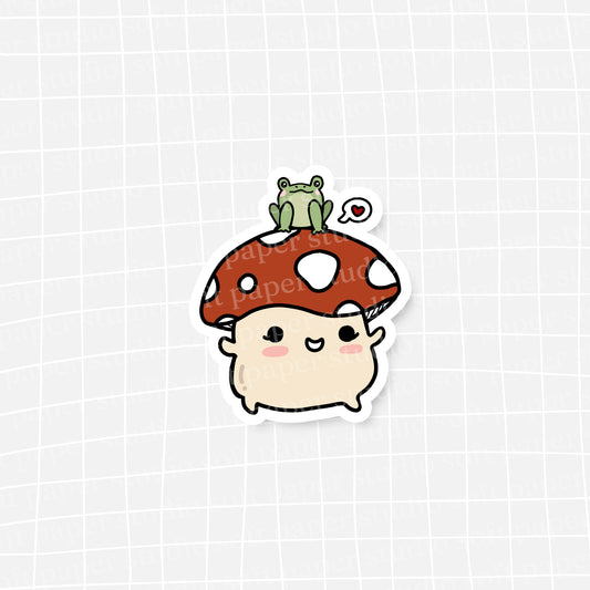 Diecut - Amanita the Mushroom and her Frog Friend