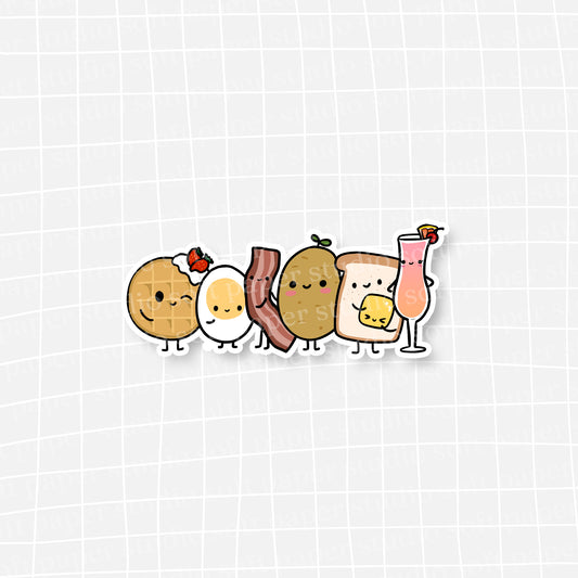 Waterproof VINYL DIECUT STICKER - Benny the Egg and the Breakfast Club