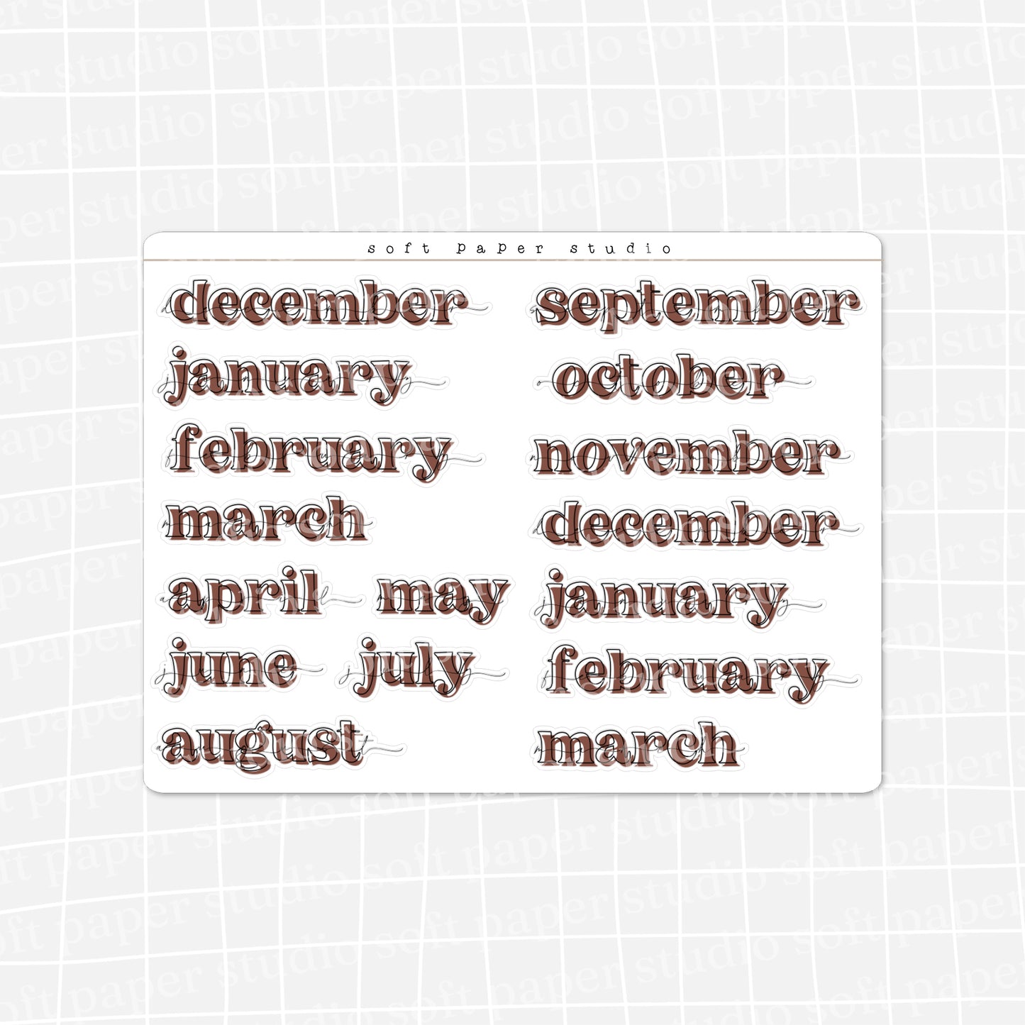 Minimal Bold Months of the Year Stickers (New Colors Available!)