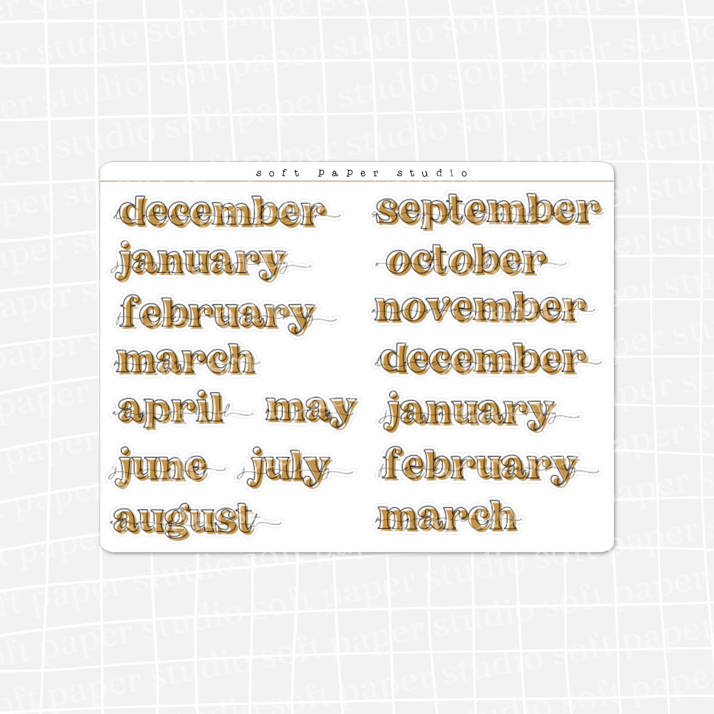 Minimal Bold Months of the Year Stickers (New Colors Available!)