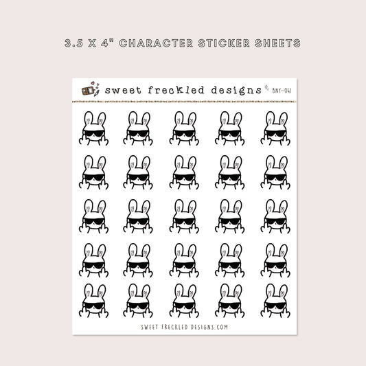 Latte the Bunny Middle Finger Stickers