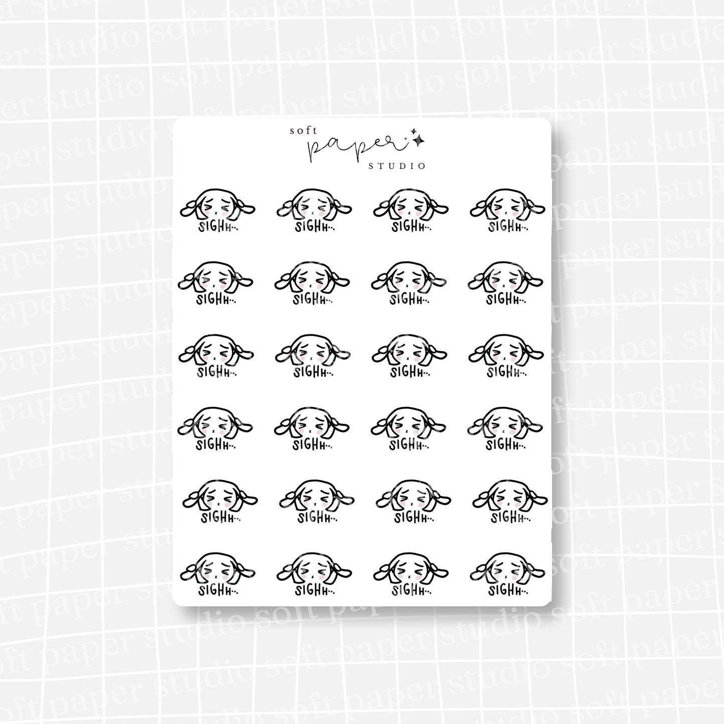Latte the Bunny Frustrated Stickers (2 Versions Available)