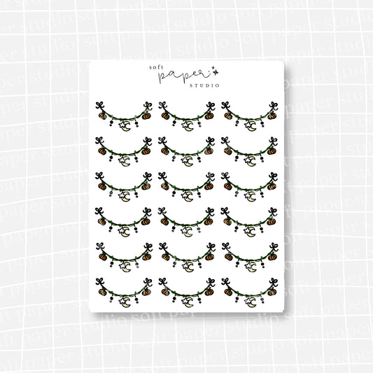 Fall Pumpkin Moon Garland Stickers