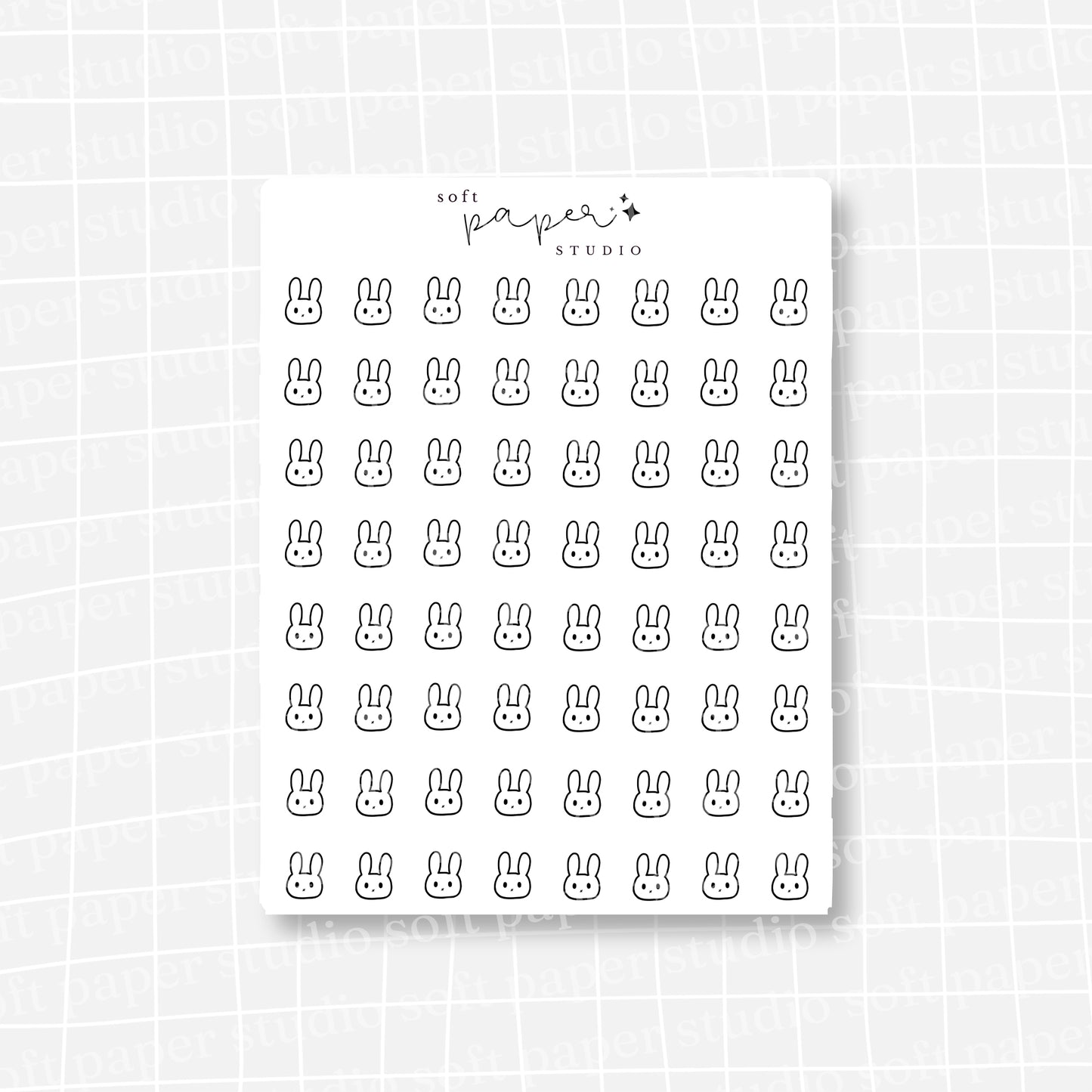 Latte the Bunny Tiny Minimal Stickers (2 Versions Available)
