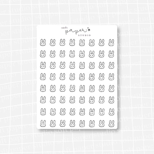 Latte the Bunny Tiny Minimal Stickers (2 Versions Available)