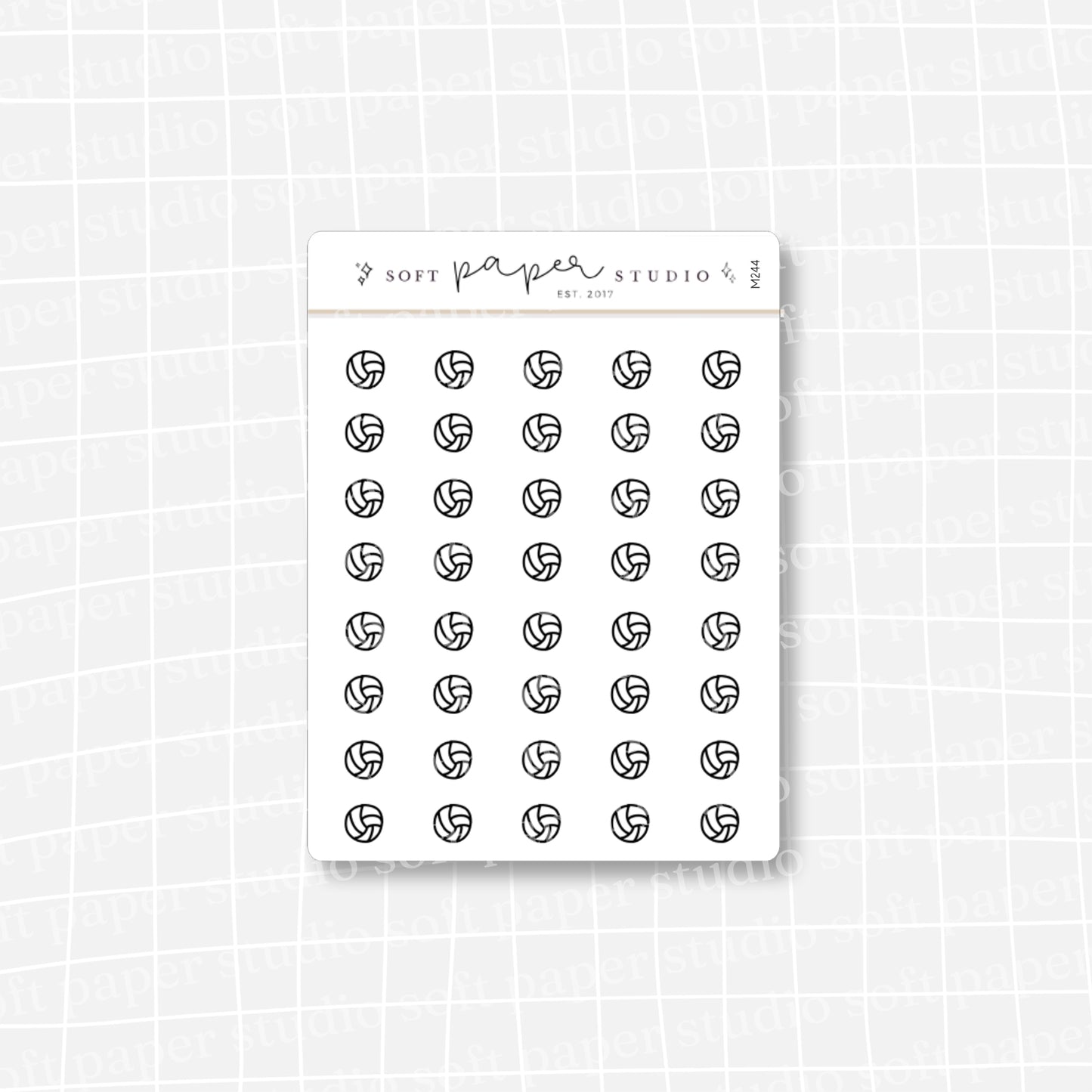 Minimalistic Mini Volleyball Stickers
