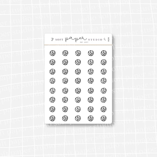 Minimalistic Mini Volleyball Stickers