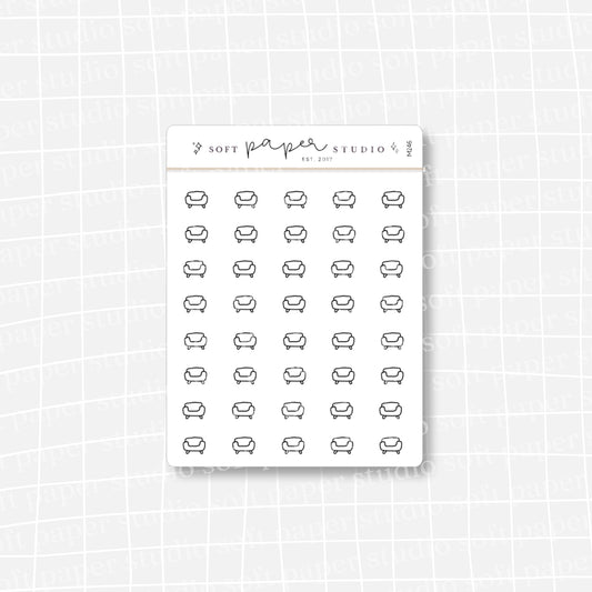 Minimalistic Mini Couch Sofa Therapy Relax Stickers