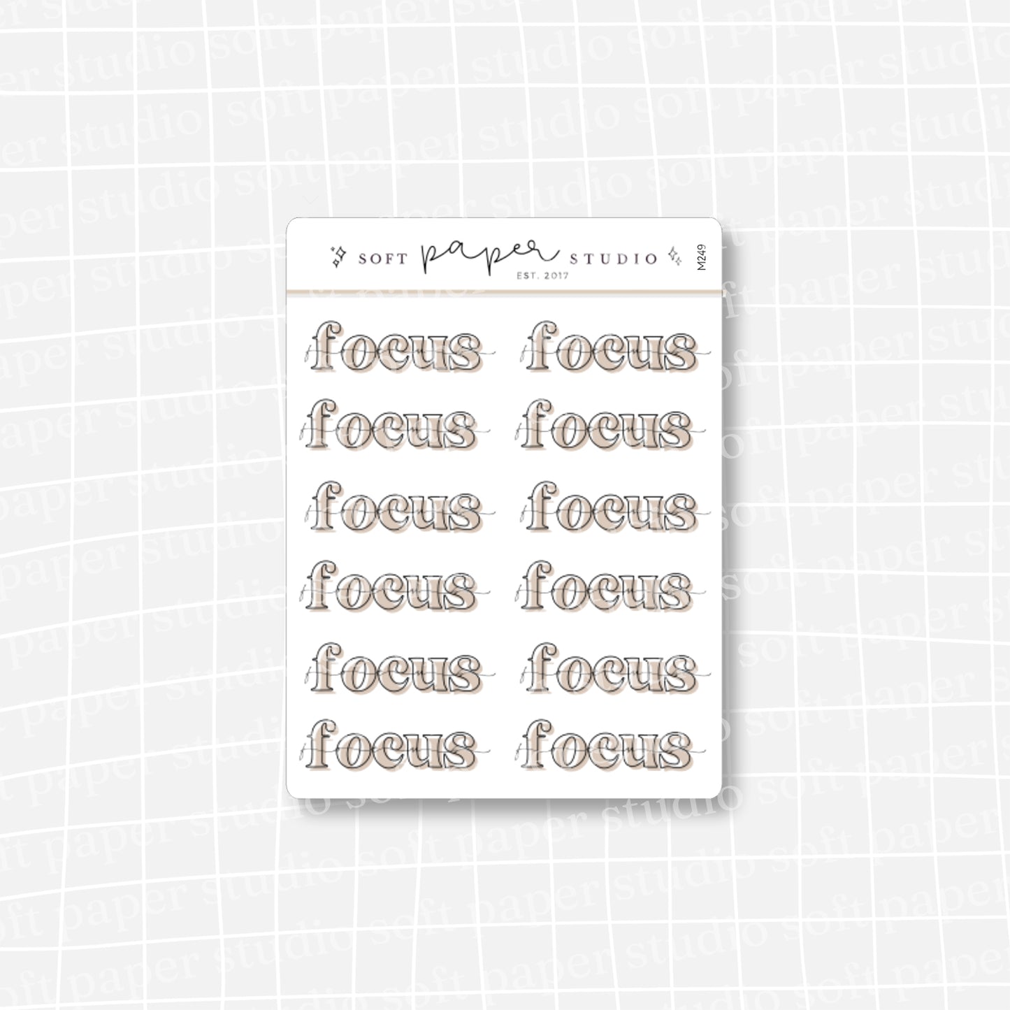 Minimal Bold "Focus" Text Stickers