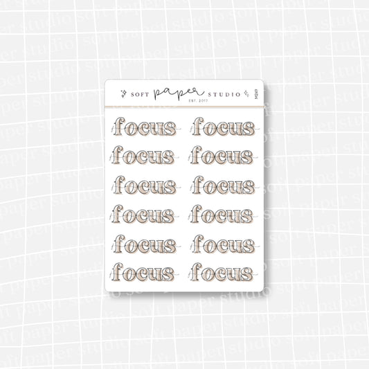 Minimal Bold "Focus" Text Stickers