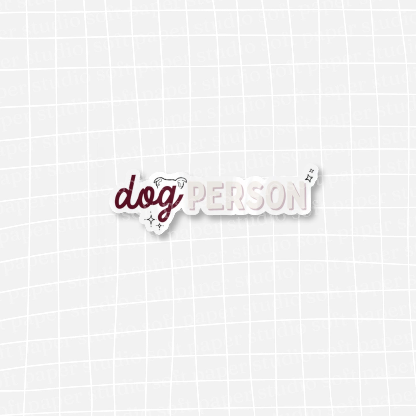 Waterproof VINYL DIECUT STICKER - Dog Person (Burgundy/Pink Version)
