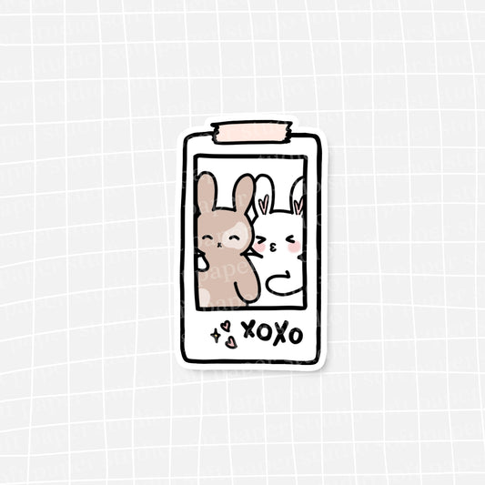 Waterproof VINYL DIECUT STICKER - Latte the Bunny with Macchiato Instax