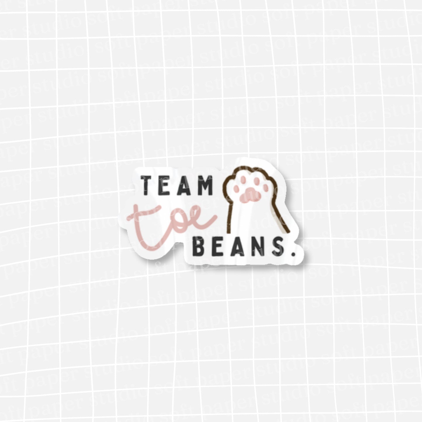 Waterproof VINYL DIECUT STICKER - Team Toe Beans (Cats and/or Dogs)