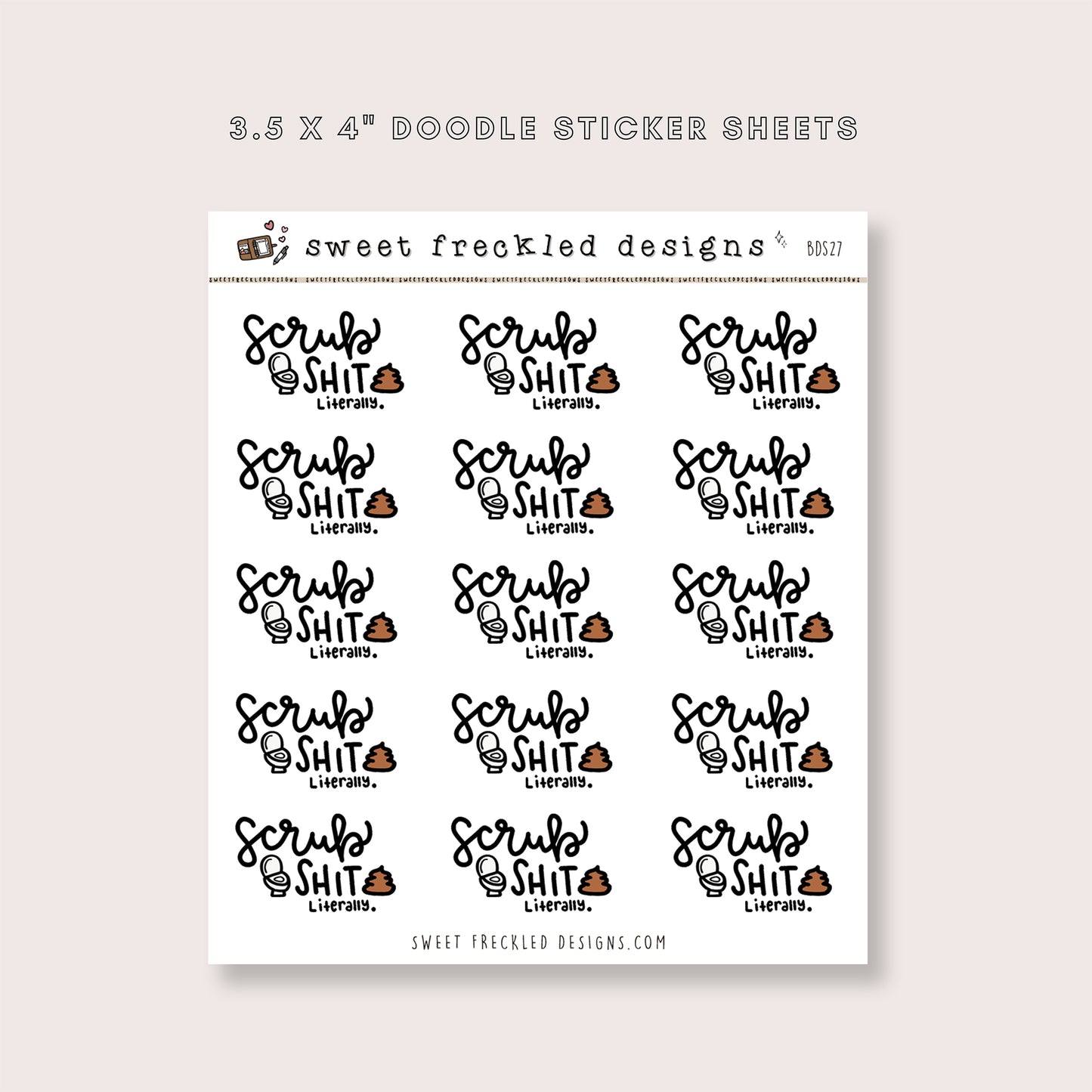 Scrub Shit Toilet Bathroom Chores Stickers