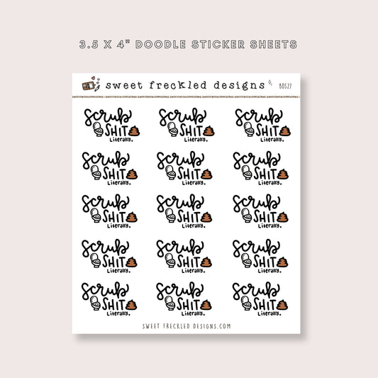 Scrub Shit Toilet Bathroom Chores Stickers