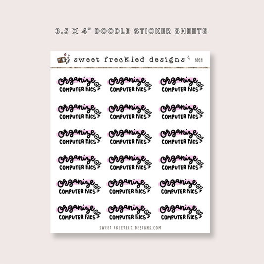 Organize Computer Files Stickers