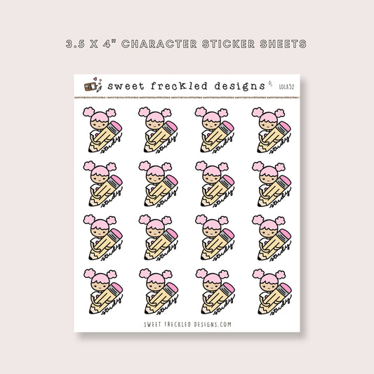 Lola Big Pencil Study Stickers