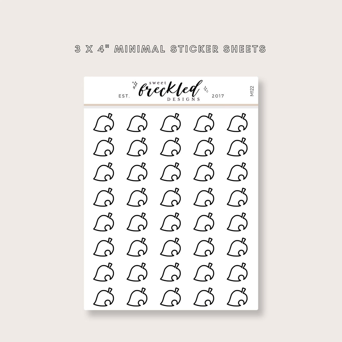 Minimalistic Mini ACNH Leaf Stickers