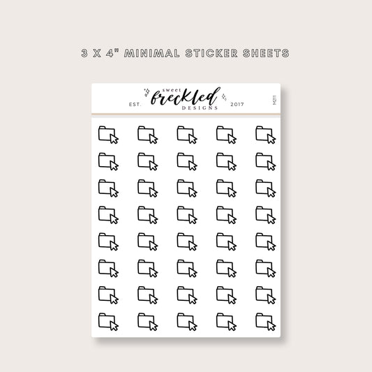 Minimalistic Mini Digital Computer Organization Files Stickers