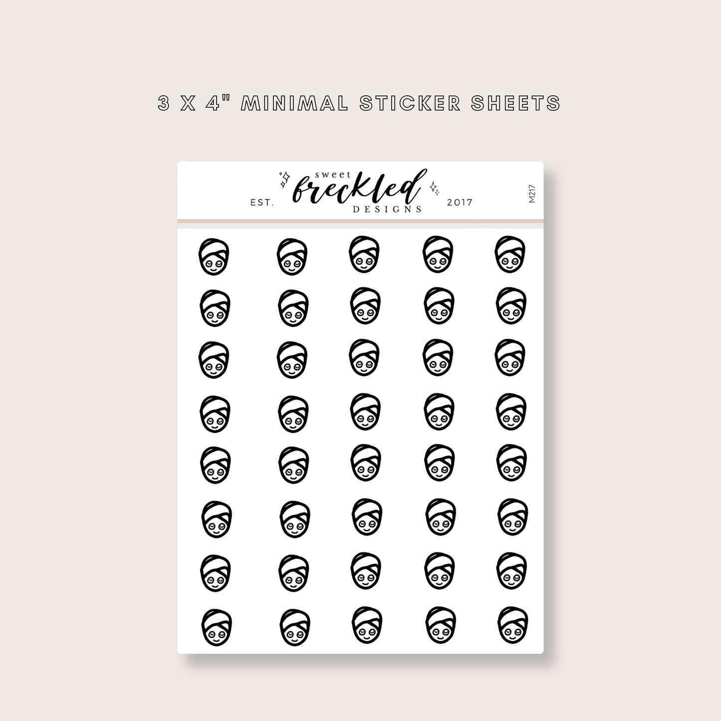 Minimalistic Mini Spa Facial Stickers