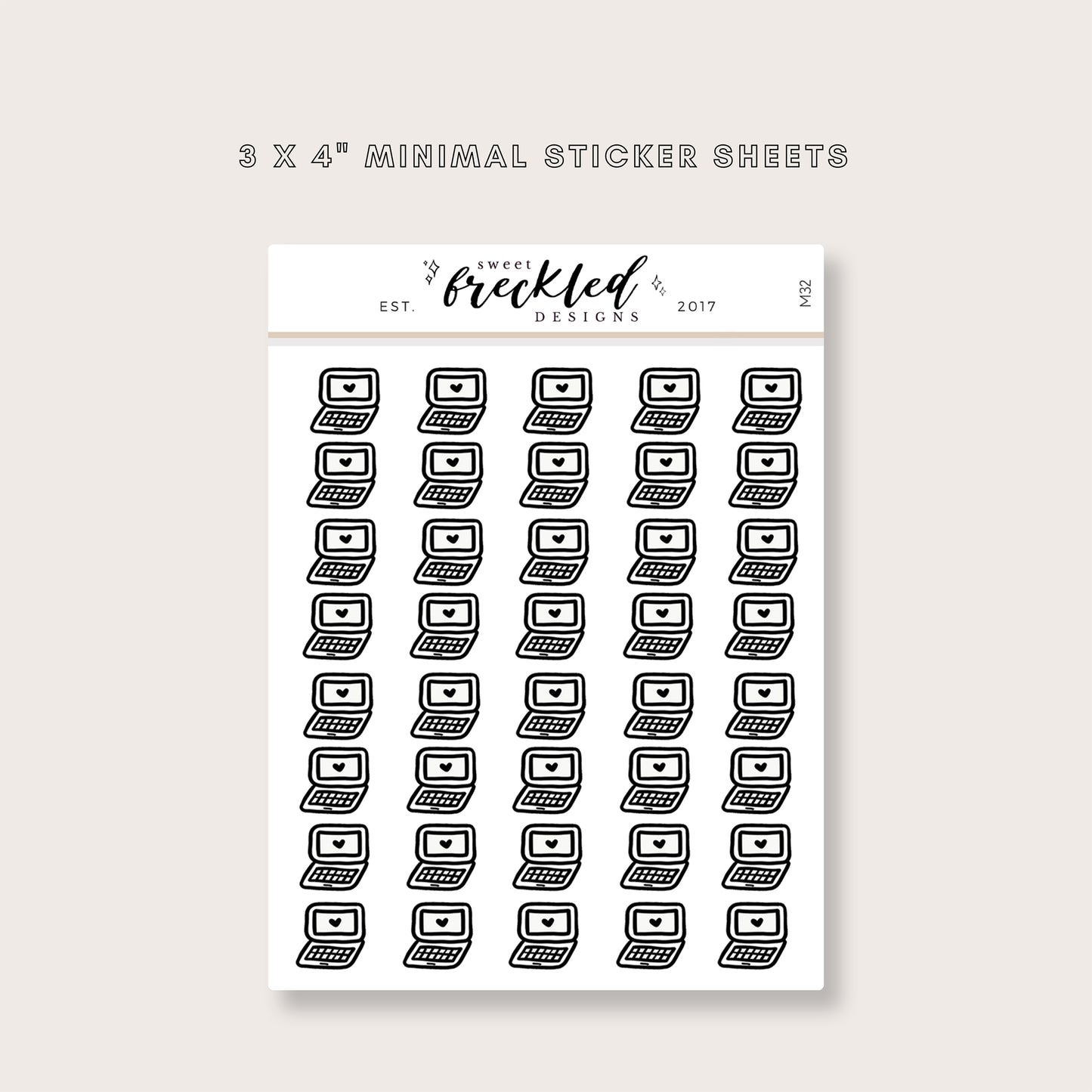 Minimalistic Mini Laptop (Version 1) Stickers