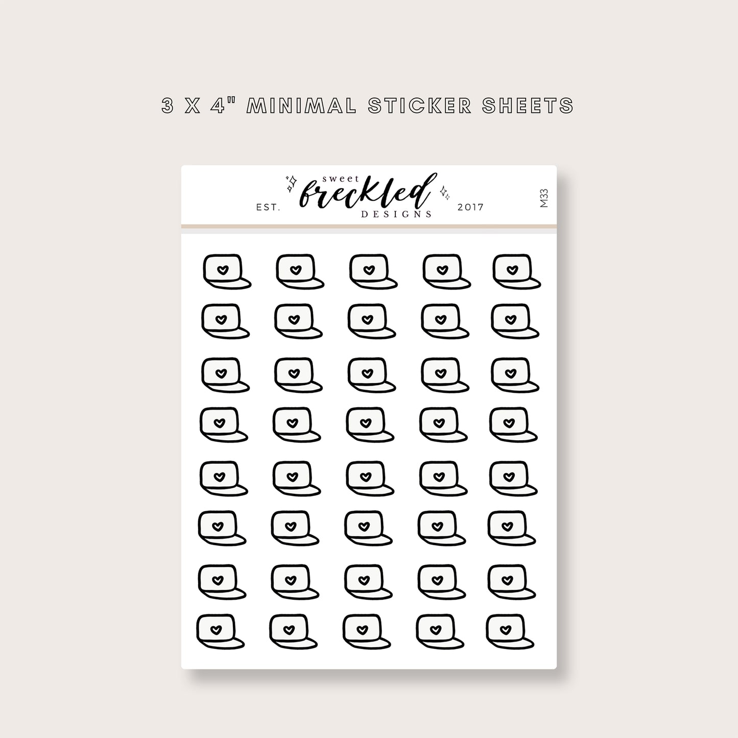 Minimalistic Mini Laptop (Version 2) Stickers