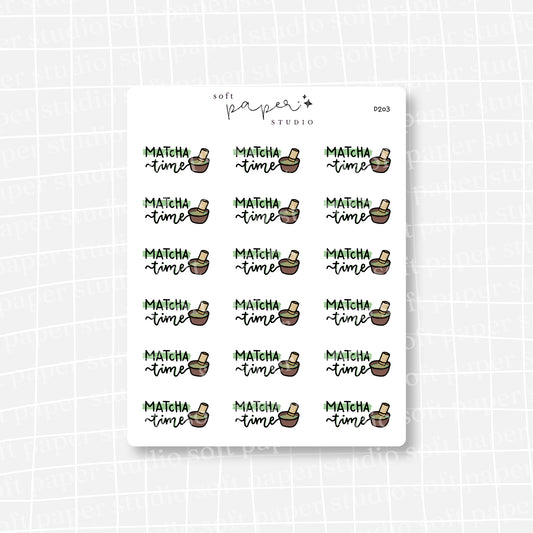 Matcha Green Tea Time Stickers