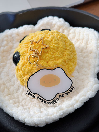 Benny the Egg "Have An Eggcellent Day!" Acrylic Gold Keychain