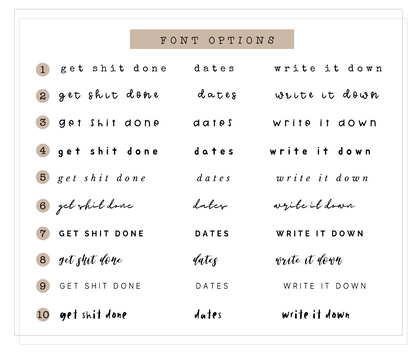 Monthly & Weekly Top Tab Dividers