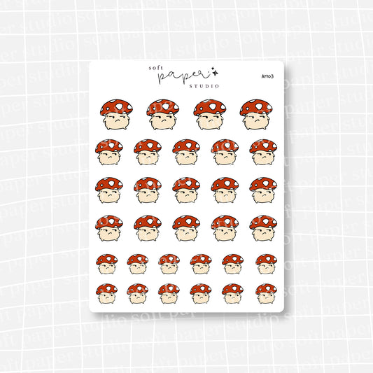 Amanita the Mushroom Annoyed Irritated Emoti Stickers