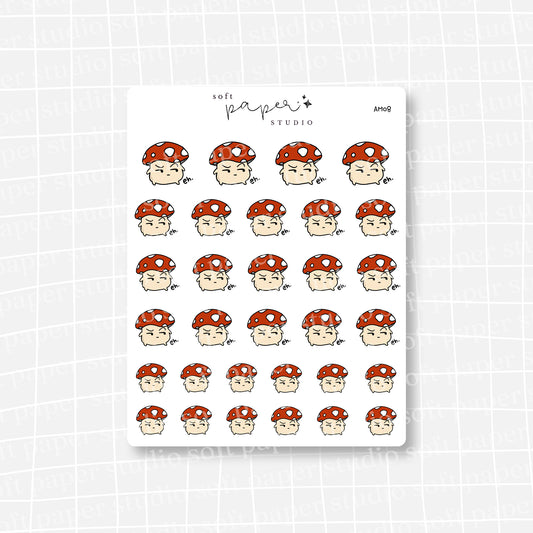 Amanita the Mushroom "Eh" Annoyed Suspicious Emoti Stickers