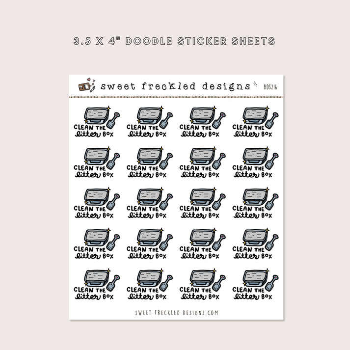 Clean Box Sticker Clean The Cat Litter Box Stickers – Soft Paper Studio