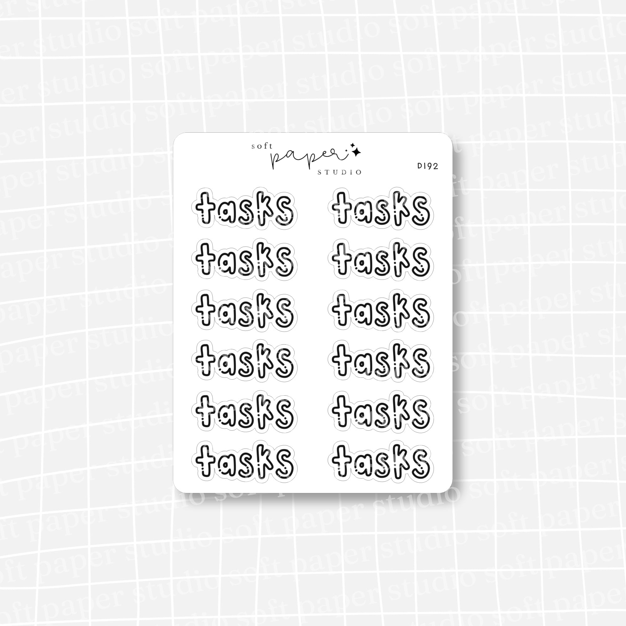 Tasks Handwritten Bujo Block Bubble Letters Stickers – Soft Paper Studio