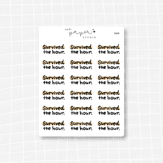 Survived the Hour Stickers