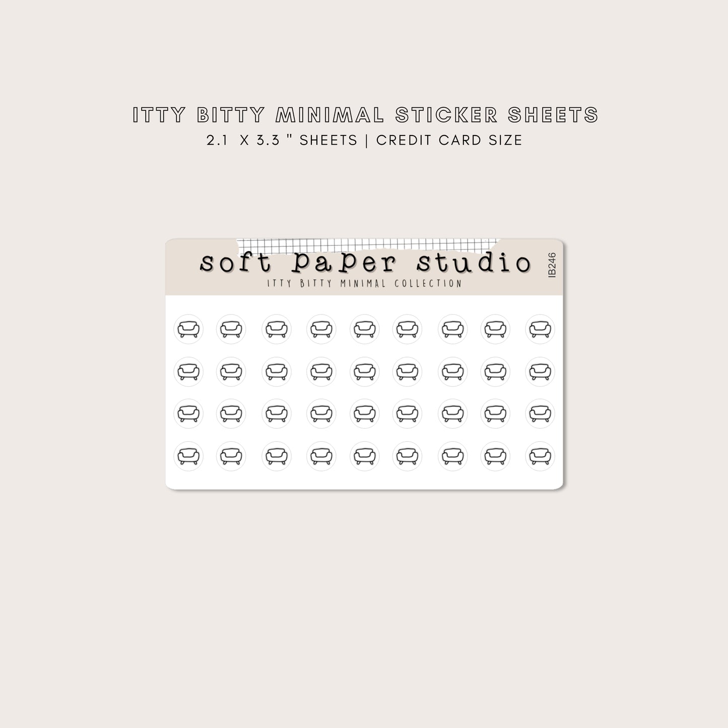 ITTY BITTY Couch Sofa Therapy Relax Stickers