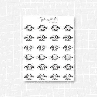 Latte the Bunny Frustrated Stickers (2 Versions Available)
