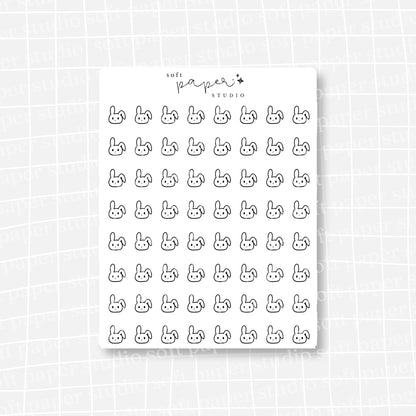 Latte the Bunny Tiny Minimal Stickers (2 Versions Available)