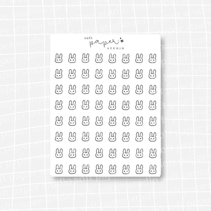 Latte the Bunny Tiny Minimal Stickers (2 Versions Available)