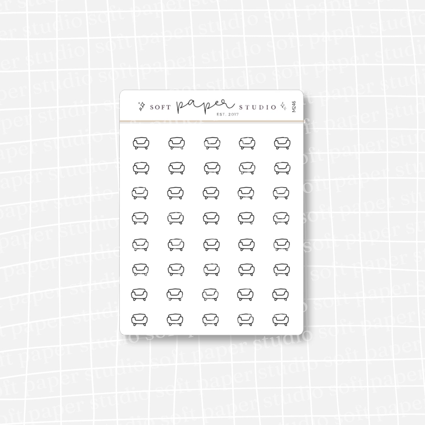 Minimalistic Mini Couch Sofa Therapy Relax Stickers