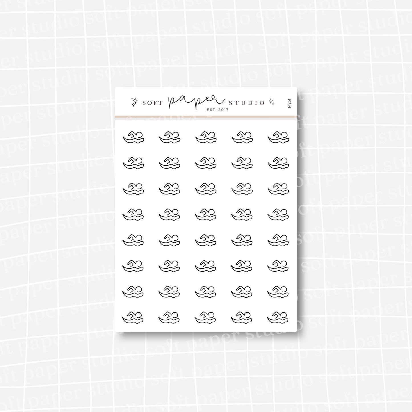 Minimalistic Mini Swimming Stickers