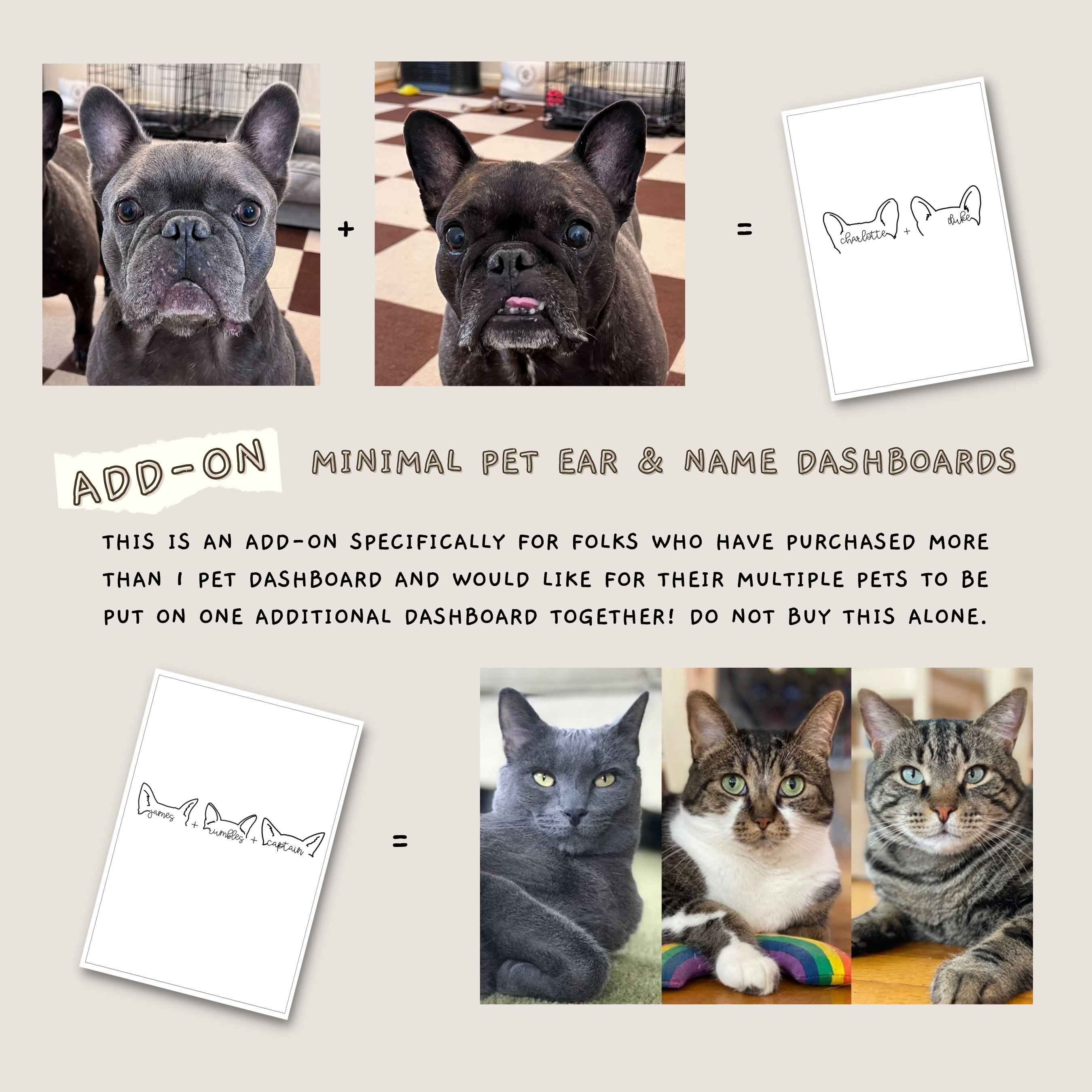 Pet Data Display Custom Personalized Minimal Pet Digital Dashboards (Multiple Pets) *AD ...
