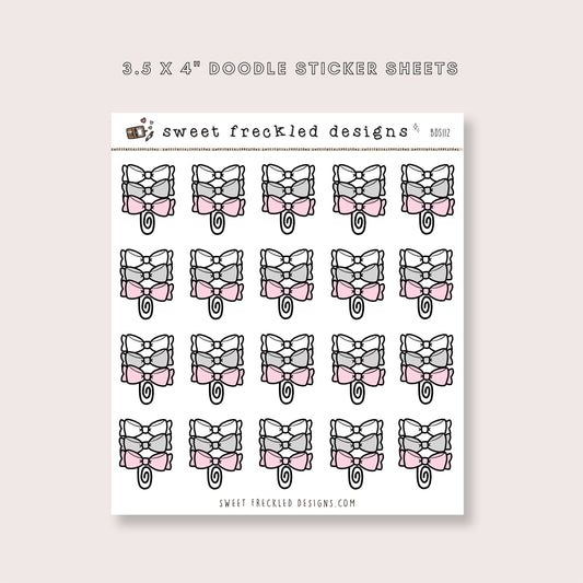 Bow Clips Checklist Stickers (2 Colors Available) - Fits in Hobonichi Weeks!